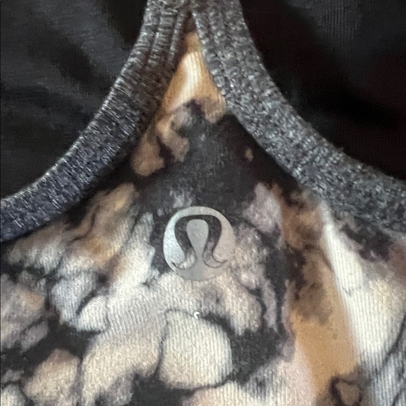 Lululemon Power Y Tank Top Size 6 Marble Tan Gray Black Stretch Athletic - Picture 5 of 7